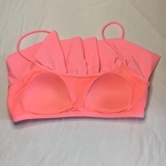 LA Hearts Pink Ruffled Bikini Top, M - Picture 6 of 8